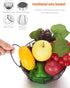 Round Wire Basket Black Fruit Basket Bowl Fruit Holder for Kitchen with Handle Black Home Storage for Vegetables, Snacks, Household Items Decor...