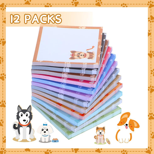 Handepo 12 Pack Dog Cat Notepad Small to Do List Sticky Notes Funny Cute Note Pads Dog Sticky Notes Puppy Cat Theme Self Stick Note Pads Memo Pads...