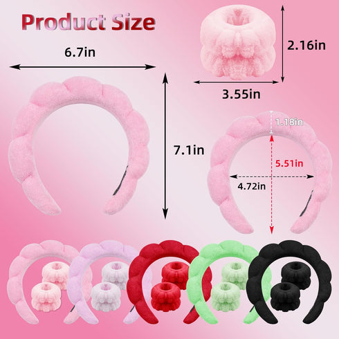 BLAAROOM Spa Headband & Wristband Set for Women Soft Sponge Headband for Washing Face Skincare Makeup Headbands Hair Accessories for Teen Girl Gif...