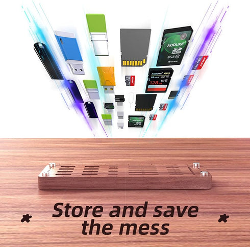 Wooden Memory Card Case TF Cards Box and USB Drive/SD Card Holder Desk,Micro SD Card Case,Memory Card Case, Memory Card Carrying Case -AJSNH01M...