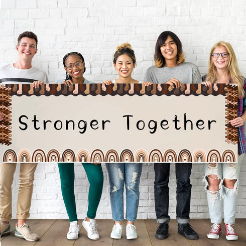 82ft Back to School Diversity Bulletin Board Borders Set Equality Growth Skin Tone Hands Hearts Border Trim for School Classroom Sunday School Off...