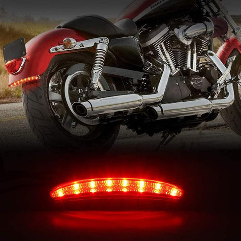 ANKIA 5 Wires Motorcycle Chopped Rear Fender Edge LED Brake License Plate Tail Light Stop Running Light Turn Signal Lamp for Harley Sportster XL88...