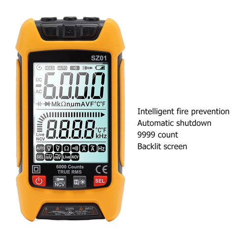 Digital Multimeter, DC AC Voltmeter, High Accuracy Automatic Fire Prevention Tester Kit with Backlight LCD Display, Receptacle Tester, Test Leads ...