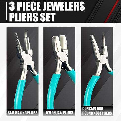 C&T 3-Piece Jewelry Pliers Set, Jewelry Making Tools Kit, Micro Jewelry Pliers Set, Jewelry Making Supplies, Pliers set for jewellery making bead ...