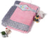 Bacati - Solid Center with Frame Style Border Plush Blanket (Solid Baby Pink/Grey Border)...