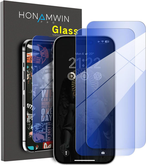 Screen Protector 2 PACK For iPhone 15 Pro Max Anti Blue Light iPhone Tempered Glass Screen Protector...