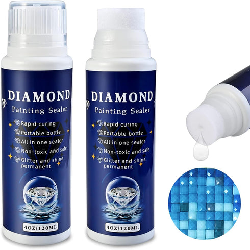 2-pack Diamond Painting Protectant Sealer Brightener(120ml*2), 8OZ Diamond Painting Accessories Glue for Diamond Painting and Puzzles, Diamond Art...