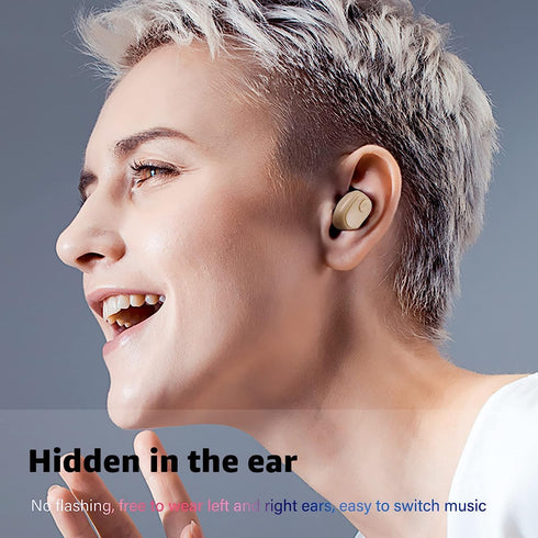 Single Bluetooth Wireless Earbud, Invisible in-Ear Wireless Earbud 12Hrs Playtime Super Long Battery Life, Mini Bluetooth Headset Hands-Free Car H...
