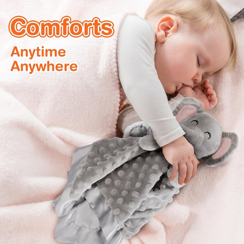 Elephant Baby Security Blanket Loveys for Babies Boys Girls, 16" Soft Baby Lovey Unisex Lovie, Baby Snuggle Toy Elephant Stuffed Animal, Elephant...