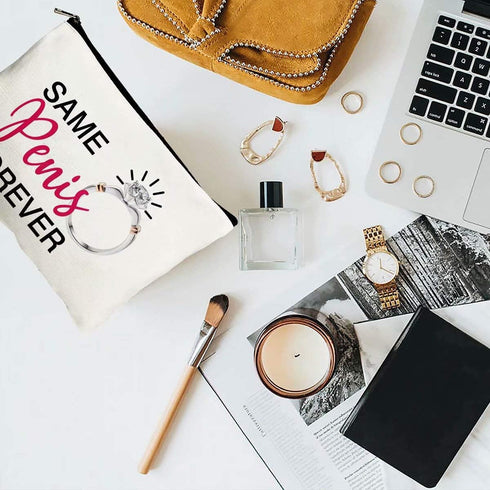 Bridal Shower Gifts for Bride Fun Engagement Gifts - Same Penis Forever - Fun Makeup Cosmetic Bag for Bachelorette Party Bride Survival Kit...