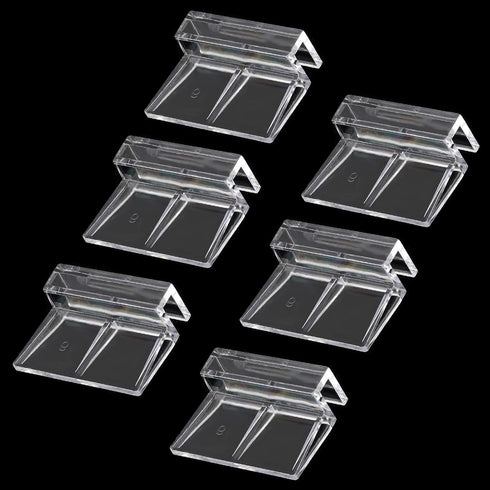 6 PCS Aquarium Lid Clips, 6mm Clear Acrylic Fish Tank Lid Holder Aquarium Cover Support Clamps for Rimless Aquarium Glass Top, Plastic Fish Tank C...