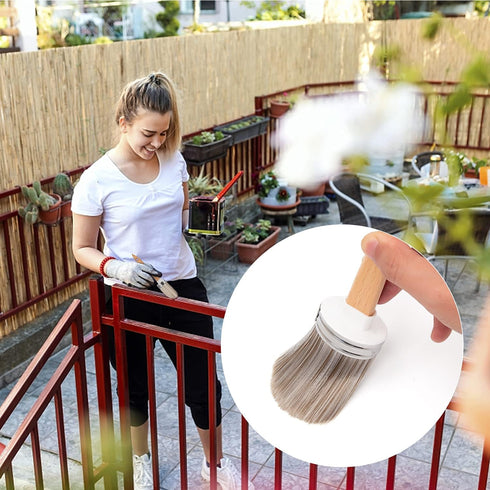 Professional Chalk and Milk Painting & Wax Brush for Furniture, DIY Painting Soft Round Brush, Stencils Brush, Large Oval Brush, Easy Cleaning1...