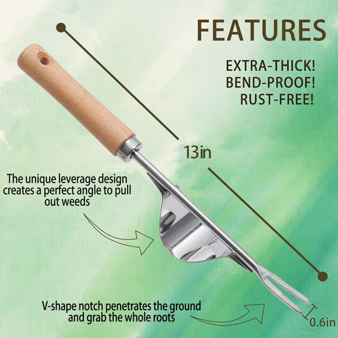 Hand Weeder Tool Garden Weeding Tool, Uprooting Weeding Tool Gardening Weeder Tool, Stainless Steel Gardening Tools for Yard and Garden, 3 Pcs...