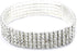 Women Rhinestone Stretch Ankle Bracelet Silver Sparking Tennis Bracelet Crystal Anklet Foot Chain Jewelry (5 Row - 2pcs)...