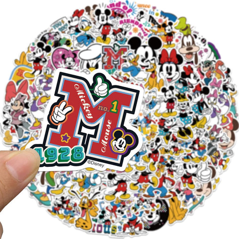 100Pcs Mickey&Minnie Sticker for Kids, Cute Disney Cartoon Mickey&Minnie Mouse Waterproof Vinyl Stickers for Teen Girl Water Bottle, Laptop, Phone...