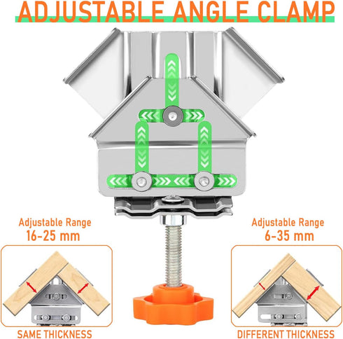 90 Degree Right Angle Clamp for Woodworking,Multipurpose Stainless Steel T-shaped Clamp,Single Handle 90 Degree Corner Clamping Tool with Adjustab...