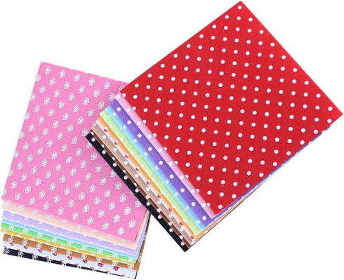 20pcs 15x15 cm Felt Fabric Sheet Flower Dot Printed Felt Pack Squares Nonwoven Patchwork for DIY Kids Crafting Sewing...