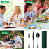 Portable Cutlery Set?Travel Utensil Set with Case?Travel 18/8 Stainless Steel Spoon and Fork Set for Lunch Box, 3 PCs Travel Silverware Set Travel...