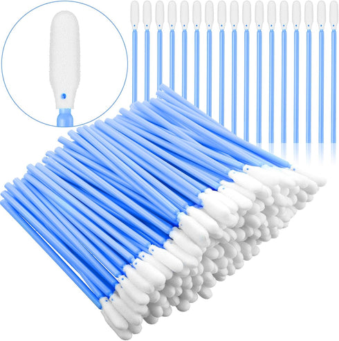 200 Pieces Foam Swab Cleaning Swab Foam Tips Sponge Stick for Inkjet Printer Print Head Camera Optical Lens Optical Equipment (Blue)...