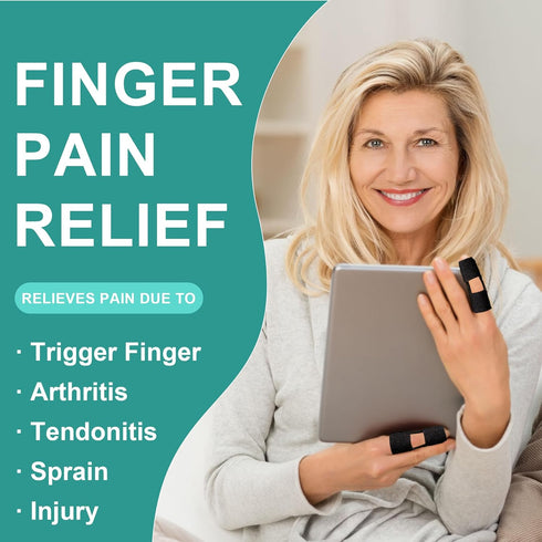 Trigger Finger Splint, 2pcs Finger Support Brace Mallet Finger Brace for Index, Middle, Ring Finger - Tendon Release & Pain Relief-Black...