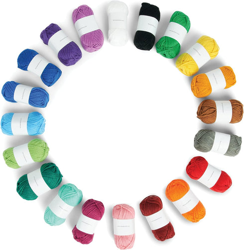 Caron Little Crafties Acrylic Mini Yarn Multipack 20 Count (Pack of 1) – Knitting, Crocheting & Art Projects – Machine Washable & Dryable – Durabl...