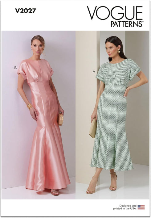 Vogue Misses' Close-Fitting Lined Dress Sewing Pattern Packet, Design Code V2027, 4-6-8-10-12, Multicolor...