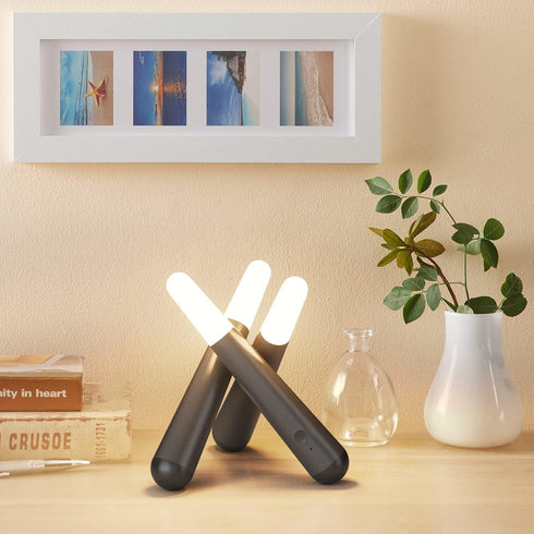 Tipace LED Night Light Table Lamp,Romantic Acrylic Rechargeable Dimmable Nightstand Light for Bedroom Living Room,Kids Room,Office,Bar,Party...