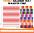 Tintnut Gradient Heat Transfer Vinyl - 8 Pack 12x10 inch Rainbow Ombre HTV Iron on Vinyl Sunset Color Dyeing for T-Shirts...