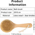 Dry Bath Body Brush with Short Handle, Natural Bristles Back Scrubber, Anti-Slip Wooden Handle for Exfoliation, Blood Circulation, and Cellulite R...