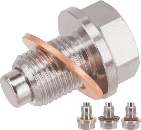 1PC 1/2"x20 Stainless Steel Magnetic Engine Oil Drain Plug Fit Buick Chevrolet Chrysler Ford Dodge GMC Selector Models & Harley-Davidson Transmiss...