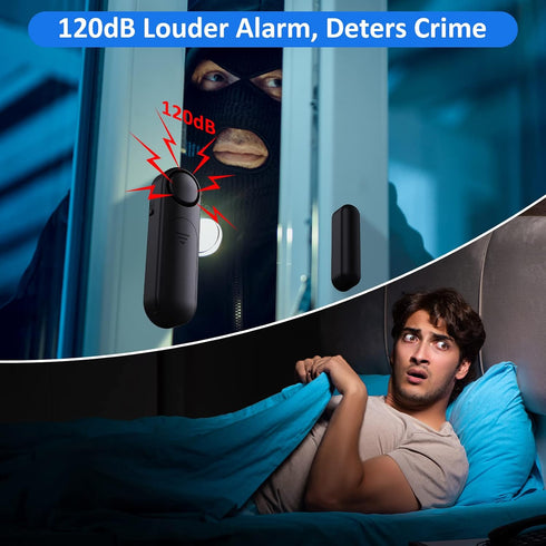 Door Alarm When Opened (2 Pack), 120dB Door and Window Open Sensor for Home Security/Kid Safety/Pool Safety, Sliding Front Door Opening Sensor Ale...