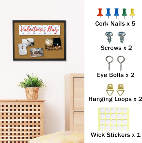 OWLKELA 14.6 X 11 Inch Cork Board Bulletin Board, Wall-Mounted Presentation, Message Notice Pin Board, Perfect for Office & Home Decor, School, Cu...
