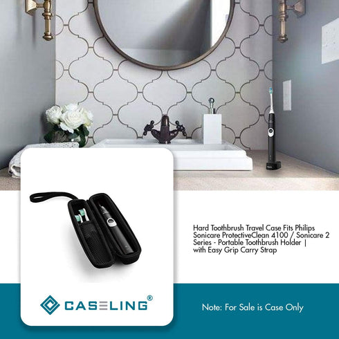 caseling Hard Toothbrush Travel Case Fits Philips Sonicare Protective Clean 4100 Sonicare 2 Series Portable Toothbrush Holder with Easy Grip Carry...