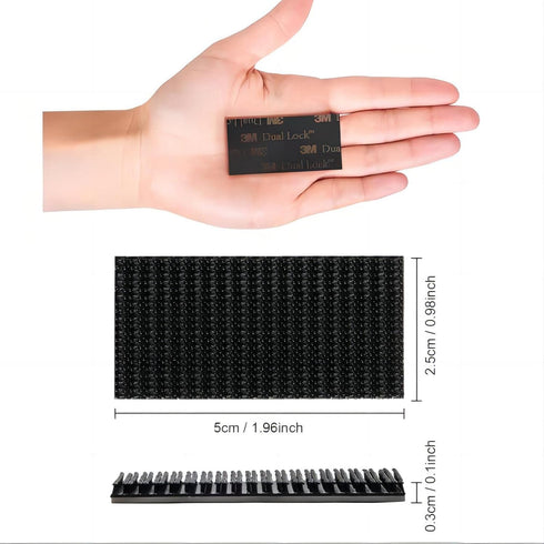 Dual Lock Fasteners, Reclosable 10 PCS 1in x 2in Heavy Duty Mounting Tape with 3M Adhesive Black Fastener 400 for Indoor/Outdoor Use, Great for Me...