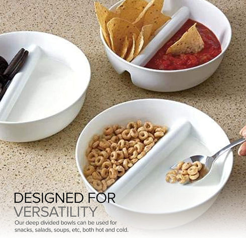 3 Pack - Just Crunch Anti-Soggy Cereal Bowl - Keeps Cereal Fresh & Crunchy | BPA Free | Microwave Safe | Ice Cream & Topping, Yogurt & Berries, Fr...