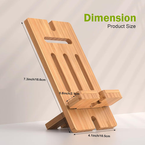 Pezin & Hulin Cell Phone Tablet Stand, Bamboo Wooden Smart Phone Desktop Charging Dock Holder Compatible with Pad, Phone 8 Plus X XS Max XR, All A...