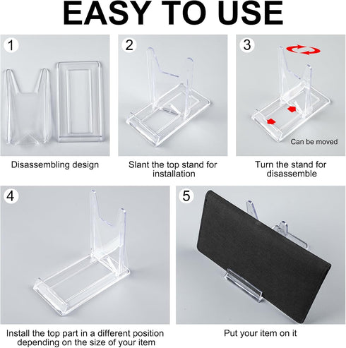 6 Packs Adjustable Purse Display Stand Clear Acrylic Handbag Stand Holder for Wallet Purses Handbag Bag Jewelry Display Organizer for Party Weddin...