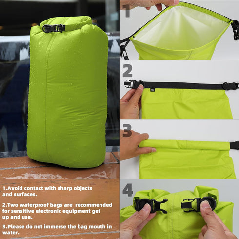 Desoto Waterproof Dry Bag - Roll Top Waterproof Backpack Sack Keeps Gear Dry, PU5000mm, for Kayaking,Boating, Hiking, Camping (Green, 3L)...