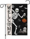 Louise Maelys Halloween Skull Garden Flag 12x18 Double Sided, Burlap Small Spooky Welcome Halloween Pumpkin Bat Yard House Flags Seasonal Holiday ...