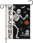 Louise Maelys Halloween Skull Garden Flag 12x18 Double Sided, Burlap Small Spooky Welcome Halloween Pumpkin Bat Yard House Flags Seasonal Holiday ...