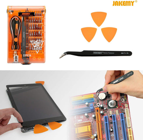 Screwdriver Set By JAKEMY, 43 in 1 Precision Screwdriver Kit Magnetic Replaceable Bits Repair Tool Kit Opening Tool and Tweezer for phone Cellphon...