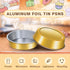50 Pcs Muffin Pans With Lids, 4 Inch Disposable Cupcake Pans, 8oz Golden Aluminum Pie Pans, Round Oven Mini Cake Pan with Spoons Suit for Tart Pie...