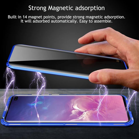 Privacy Magnetic Case for Samsung Galaxy S24 Ultra, Anti peep Magnetic Adsorption Cover, Double Sided Tempered Glass Full Screen Covered, Metal Ti...