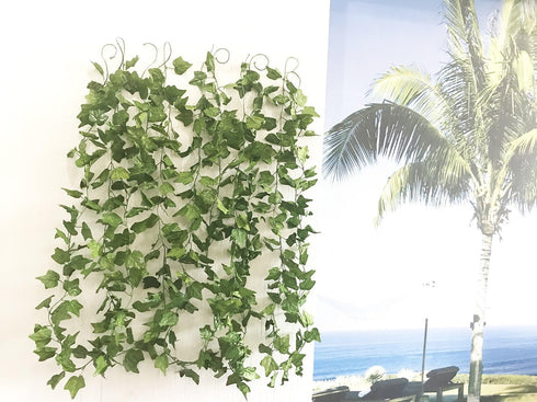 40 Ft Realistic Artificial Ivy Garland - UV Resistant Fake Hanging Vines for Indoor/Outdoor Wedding, Wall, Party, Garden Decor - Pack of 5...