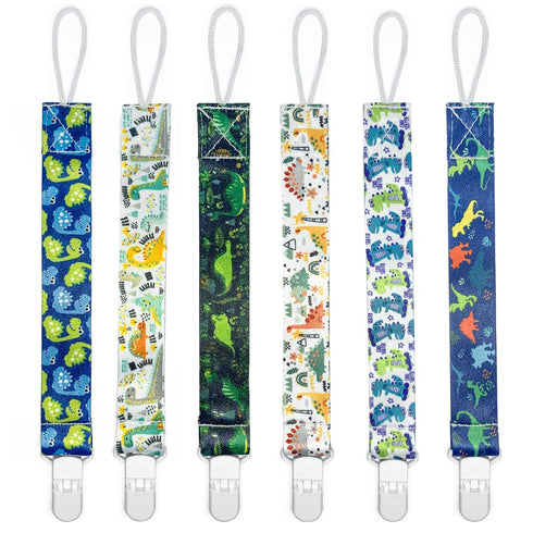 PandaEar Baby Pacifier Clips, 6 Pack Universal Holder Leash for Boys and Girls, Teething Toys Teethers...