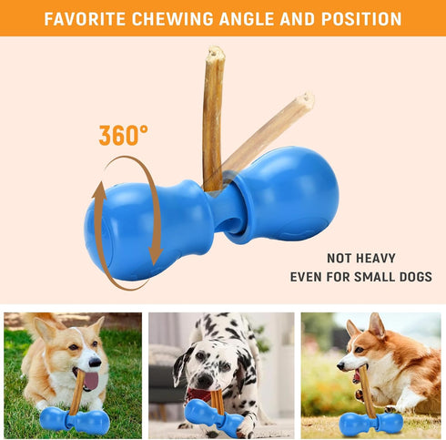 2024 Upgraded Bully Stick Holder for Dogs, Dog Treat Chew Holder, Fits All Dog Sizes?Security Hold Device, Small/Blue....