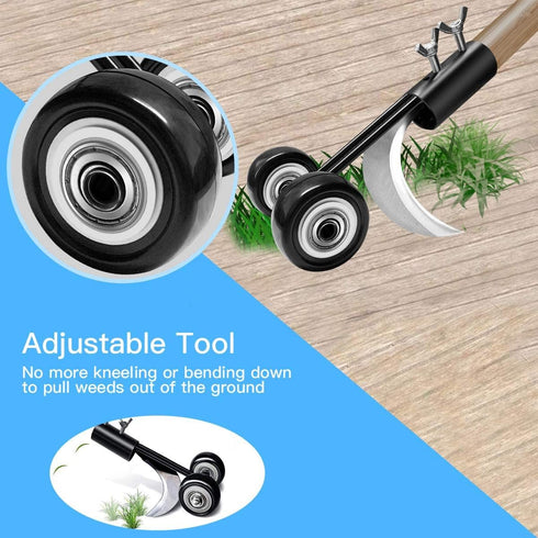 Weed Puller Tool with Wheels, Stand Up Weeding Tools for Garden Patio Backyard Lawn Sidewalk Driveways Weeds...