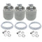 Porcelain Threaded Socket with Metal Shade Ring,JNXQWE Ceramic Medium Base Screw Socket with Hickey IPS 1/8-27,Glazed (3-Pack,Threaded)...