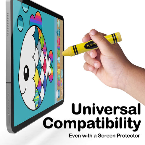 Fosmon Youth Series Kids Stylus Pen for Apple iPad Air Mini Pro, Kids Edition Tablet, Dragon Touch, Galaxy Tab A E, Leapfrog Epic LeapPad, Nabi JR...