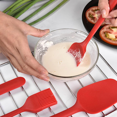 Silicone Spatula Set, Nonstick Cookware Heat Resistant Scrapers Kitchen Utensils for Baking, Cooking, Cake Frosting Spatula, Rubber Spatulas Spoon...